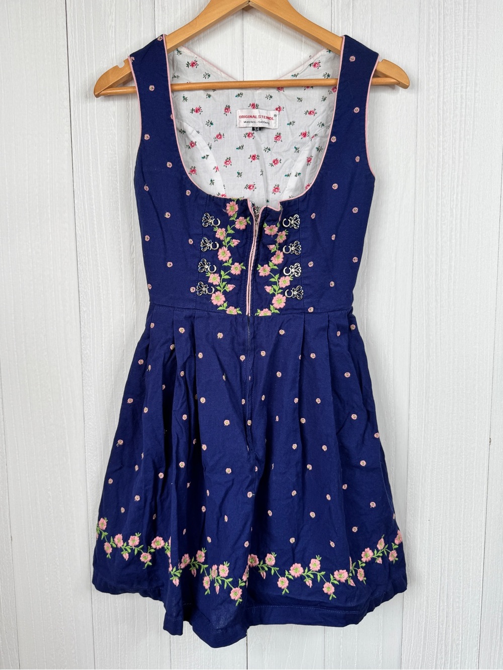 Original Steindl Salzburger Trachten Austrian Dirndl Style Sleeveless Dress